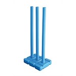 Full view of Kookaburra Blue Plastic Stump Set