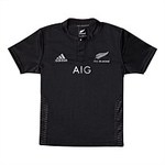 Full view of adidas all blacks Short Sleeved Youth Jersey